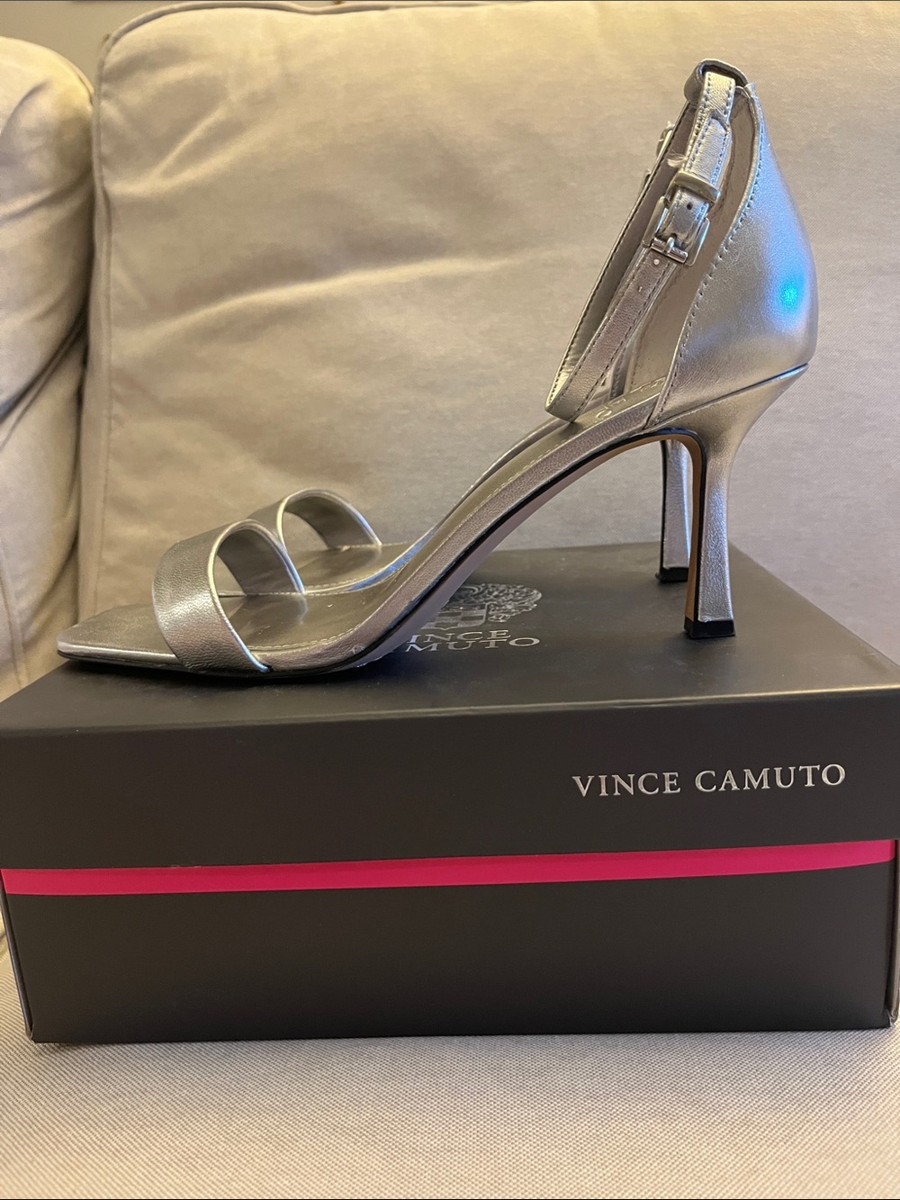 Vince Camuto Enella Metallic Ankle-Strap Heels - Picture 6 of 6